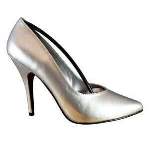 Pleaser Women's Silver Metallic Seduce-420 Shoes - 5" Pump Stiletto - Size 8M